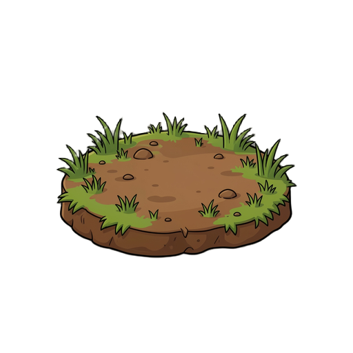 só um chão de terra com grama