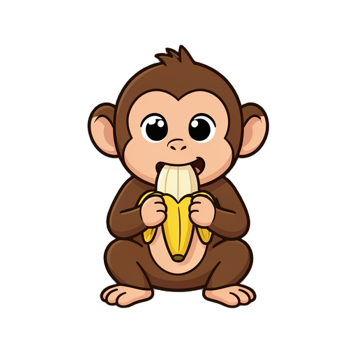a monkey eats a banana