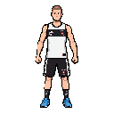 front view full-body 2d game character for smack studio, t-pose, fists closed, arms straight to the sides, legs slightly apart. use the uploaded face reference for the facial identity. use the body reference for the outfit and body proportions. slim tall 