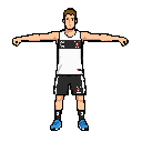 pequeno sprite 2d para o smack studio, vista frontal, pose em t verdadeira, punhos fechados, braços estendidos horizontalmente ao lado do corpo, pernas levemente afastadas. mantenha as mesmas proporções de roupa e corpo da referência. melhore a cabeça usa