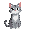 standing mackerel tabby style cat