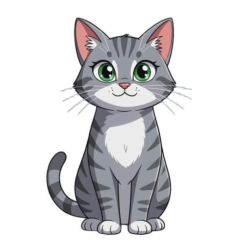 standing mackerel tabby style cat 