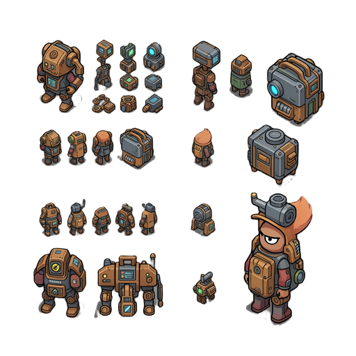 rpg master top-down: the universal generator     a technical game sprite asset sheet horizontal row viewed from a high-angle top-down perspective (zelda / rpg maker style).      visual constraints by direction (right):      3/4 side view. character facing
