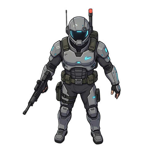 futuristic soldier 8 way movement
