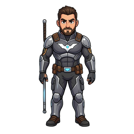 quero que voce faça esse heroi do meu jogo com mais detalher e com animação