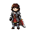 create soul knight character named knight, make it a girl in pixel