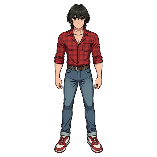 a male standing position, front view