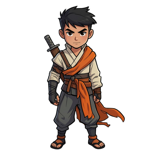 faça meu personagem estilo samurai