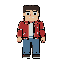 a 2d pixel arcade goer make them blocky