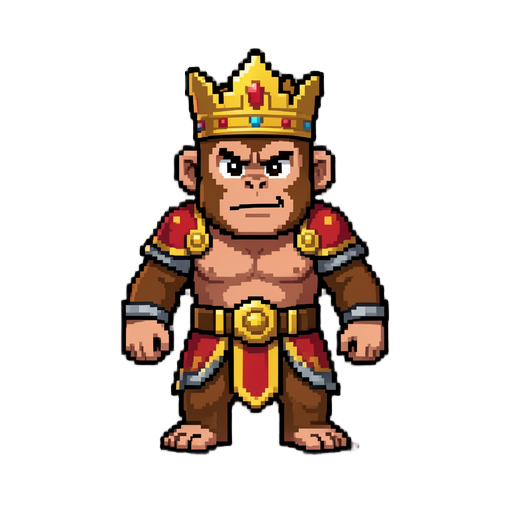 pixel arta king monkey boss 