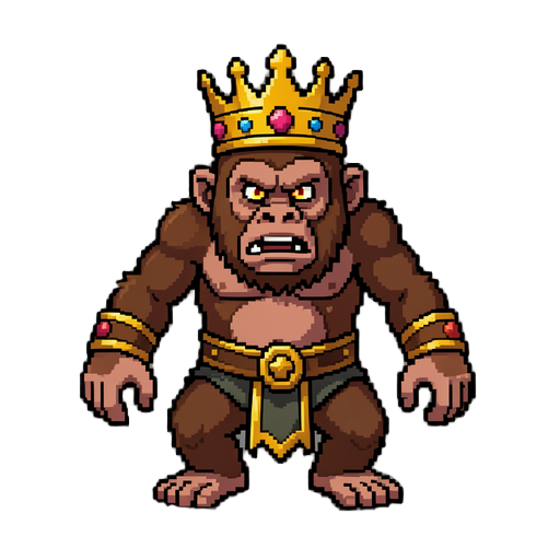 pixel arta king monkey boss monster terror