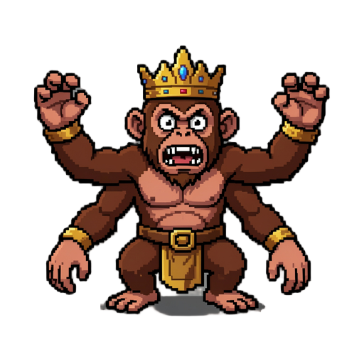 pixel arta king monkey boss monster terror, four arms