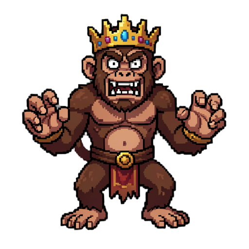pixel arta king monkey boss monster terror four hands