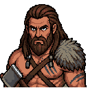 human barbarian with 2 axes