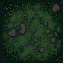 top-down square seamless ground texture tile, dense dark-forest grass from the west side of Fort TK, earthy green with small worn patches, dark fantasy action RPG, Diablo 1 mood, hand-painted realistic texture, readable at 48px, no character, no object, n