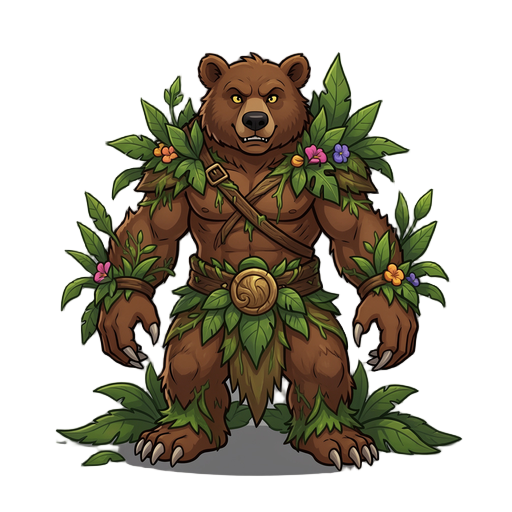 um ser mágico ancestralda floresta com garras como a de ursos e que sobra as vegetaçoes ao seu favor. eles fazem parte de uma sociedade dos povos da floresta 