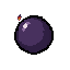 32x32 pixel art item icon, dark wuxia style, single top-left light source, 1px dark outline (not pure black), no background, centered single object, muted oppressive palette, no glossy highlights, no cute style, game inventory icon, purple medicinal pill,