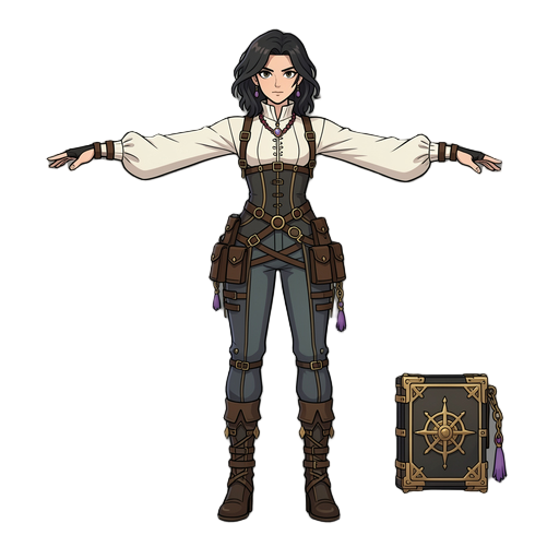 2d art base model for a game with the design of the reference image, try to use more 2d stylized like hades