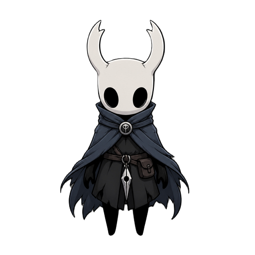 faça um personagem inspirado no protagonista de hollow night mas totalmente original