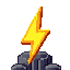 rpg style skill icon. lightning bolt is crashing the ground. color of lightning bolt is the yellow