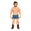  top-down perspective,  male adventurer character, only wears boxershorts,