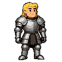 a man with medieval armor, blond and long hair