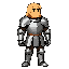 a man with medieval armor, blond and long hair