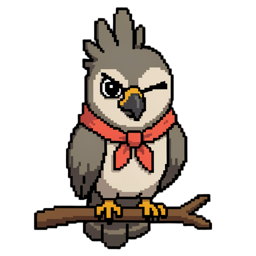 esse gavião é a primeira sprites de uma seguencia. preciso que crie a partir dele seguencia para que ele pisque, uma com olho meio fechado e outra com o olho completamente fechado. mude apenas o olho nada mais