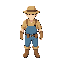 human farmer, looks like pokemon game