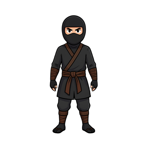 create a 2d ninja for a platformer game, the ninja should have no weapon
