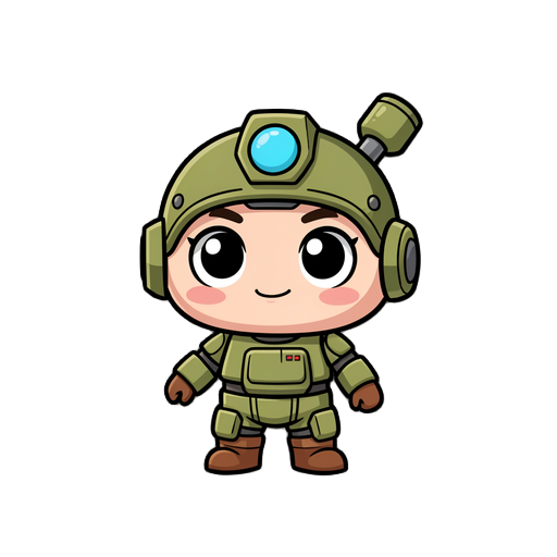 create an original bombom / ddtank inspired chibi 2d game character sprite.