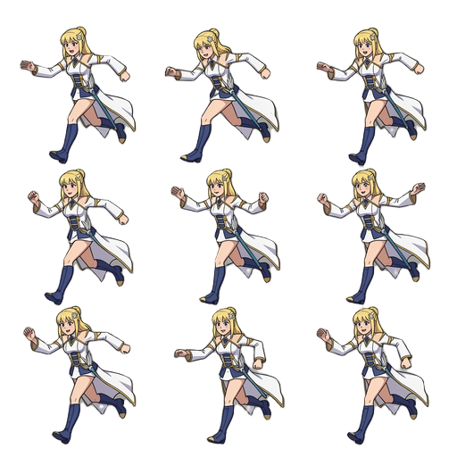 faça a personagem correndo de forma dinâmica jogando os braços direito e esquerdo pra frente e para trás na altura de 90 cm acima do peitoem uma sequência de 9 imagems e ainda mantendo a mesma posição da imagem original 