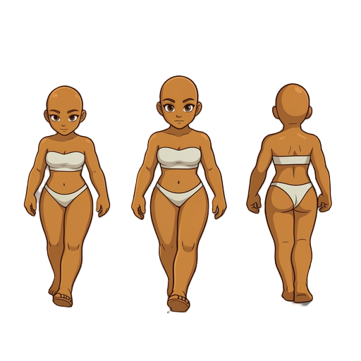 utilize essa imagem como referência, esse é um personagem base, em pose idle, preciso que gere uma animação completa de walking para esse character, seguindo o padrão de imagem original contendo 5 bonecos com cada etapa da animação etapa 1, uma imagem, et