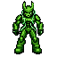 create a character with green as the main color, featuring energy tube details on the armor, and using the same graphic style as a gba game, using the zero image as a reference.