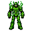 create a character with green as the main color, featuring details of energy tubes on the armor and using the same graphic style as a gba game, using zero's image as a reference, and make him look like a human wearing armor.