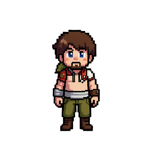 make me a moving pixel art character sprite for a game 