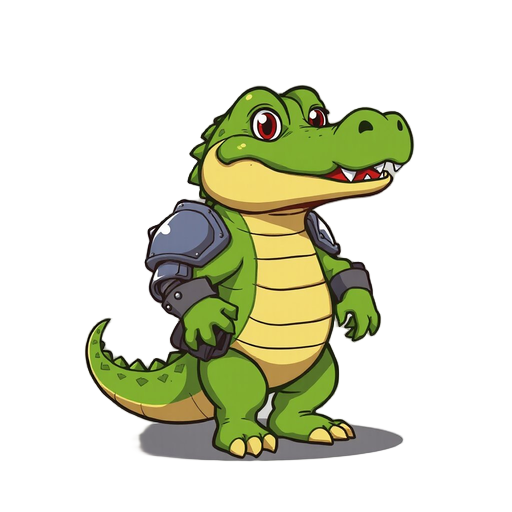 criar um crocodilo com armadura estilo cartoon