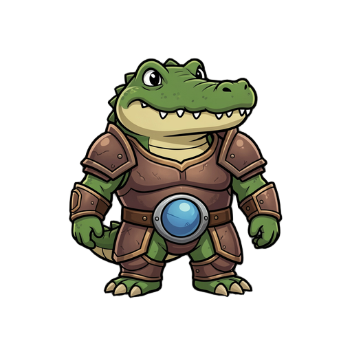 criar um crocodilo com armadura estilo cartoon