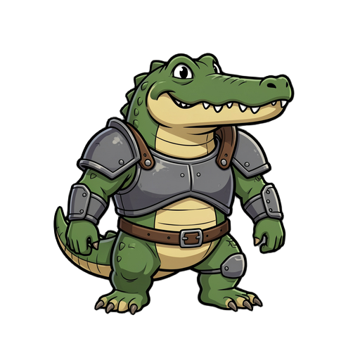 criar um crocodilo com arnadura estilo cartoon