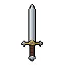 gere uma espada de uma mão que seja proporcional ao referencial, em pixel art isotropico retro
