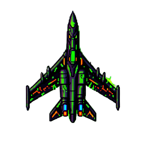 a top down view fantasy inspired jet fighter looking like a necromantic black dragon pulsing with green energy