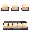 a 5-frame horizontal sprite sheet of a single cute mechanical keyboard key press animation for a 2d game. cream colored rounded keycap on a dark charcoal keyboard base, soft hand-painted style, warm highlights and soft shadows. frame 1 idle unpressed, fra