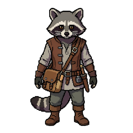 racoon pixel art medival