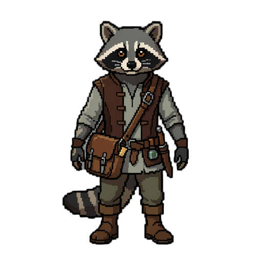 racoon pixel art medival