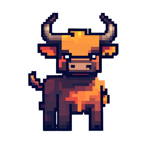 cute minotaur character, same camera angle, perspective,size, style, and facing direction as the reference