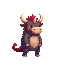 cute minotaur character, same camera angle, perspective,size, and facing direction as the reference