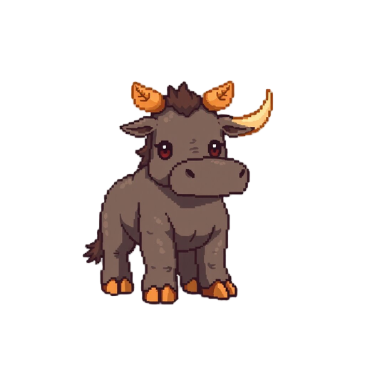cute minotaur character, same camera angle, perspective,size, style, and facing direction as the reference