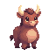 cute minotaur character, same camera angle, perspective,size, style, and facing direction as the reference