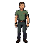 un spritesheet d'un homme debout en pixel art 