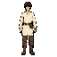 create a clean pixel art mmorpg character sprite based on the reference image: a young male beginner/apprentice class character, front-facing, standing in idle_south position. full body, symmetrical pose, arms relaxed at the sides, simple medieval fantasy